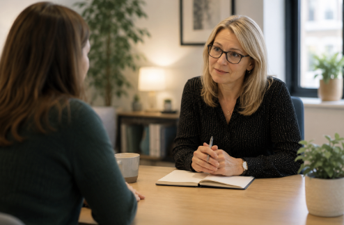 Confidential workplace support meeting